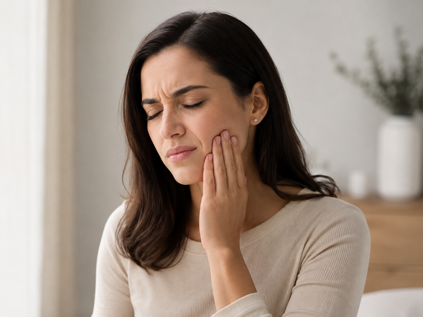 Mujer con dolor mandibular asociado al bruxismo