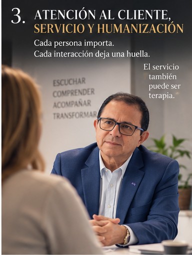 El Dr. Durán escuchando a una persona en un contexto profesional